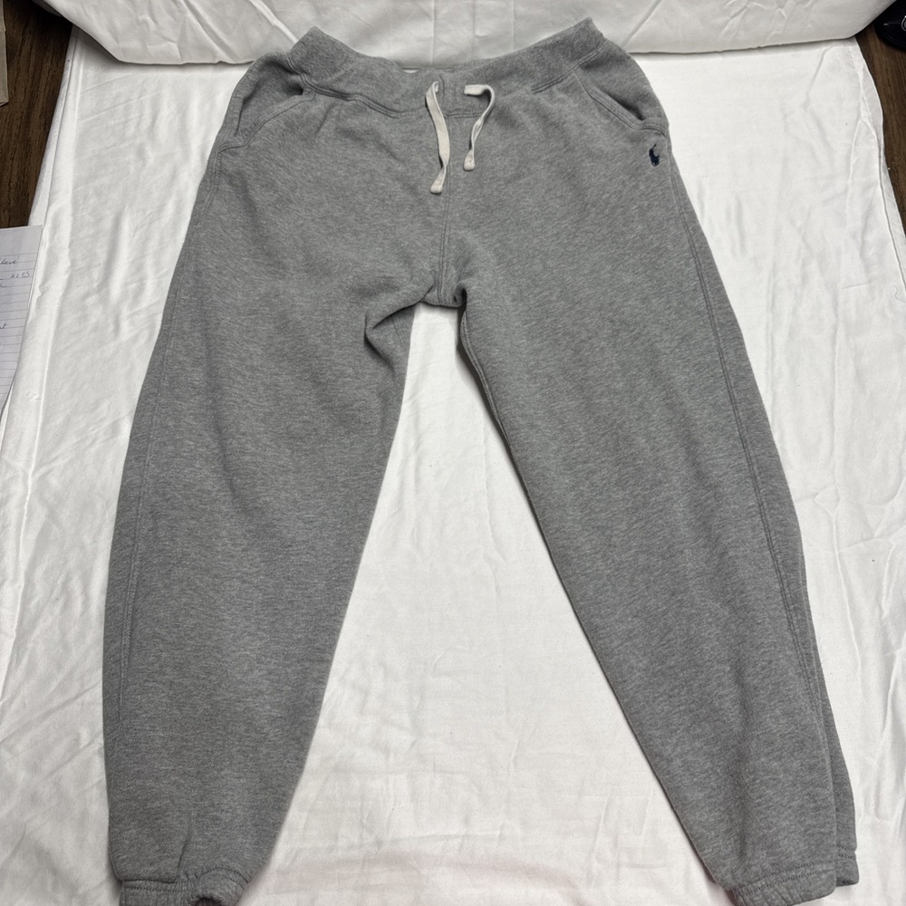 Polo Ralph Lauren Joggers Boys Size L 14-16 Gray Cotton Sweatpants Drawstring